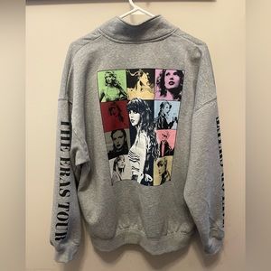 Taylor Swift Eras Tour Official Merch Gray/Grey Quarter (1/4) Zip - Size XL